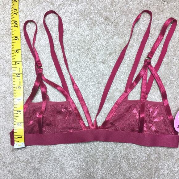 Anemone Strappy Lace Red Bralette Size Small - Picture 6 of 8